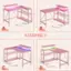 Left. Bestier - L-Shaped Gaming Desk with Power Outlets LED Lights and Reversible Storage Shelves & Hooks - 42" Wide - Pink.