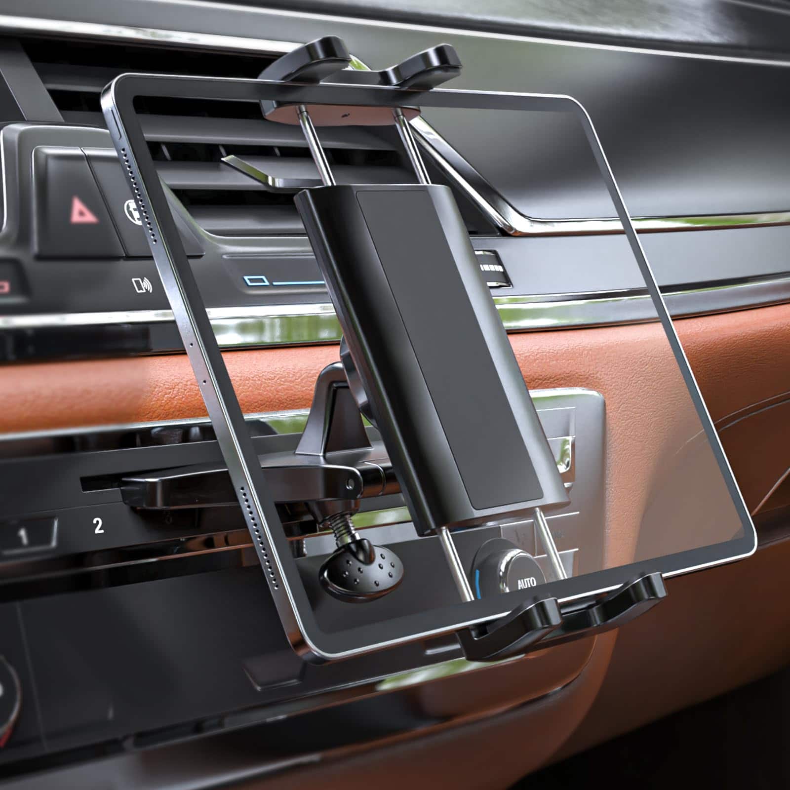 TECH SAFARI - Cd Slot Car Tablet Mount For 4 Ipad Phone Universal Player Holder With 360 Rotation Pro 12 9 11 10 5 9 7 - Default