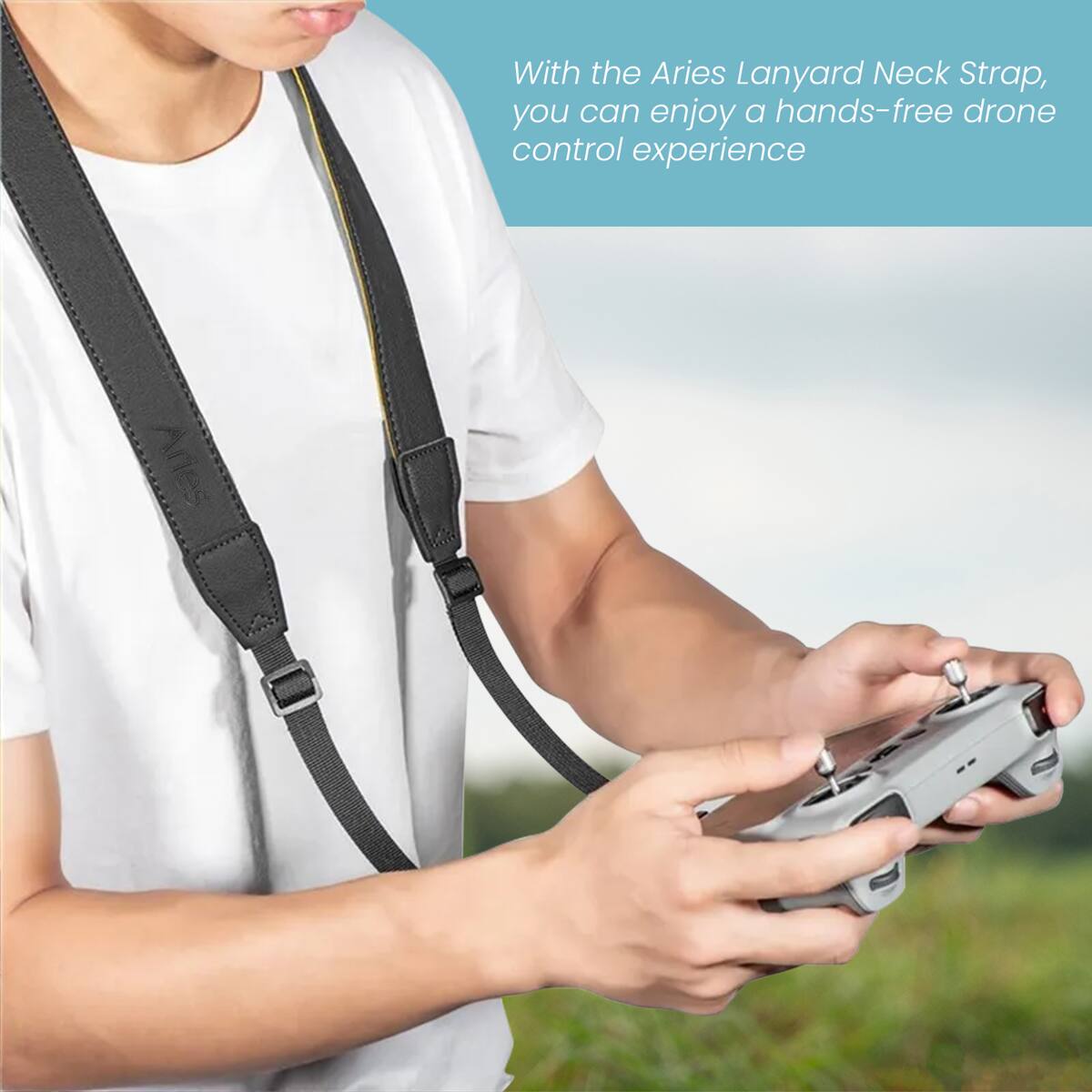 With the Aries Lanyard Neck Strap, you can enjoy a hands-free drone control experience