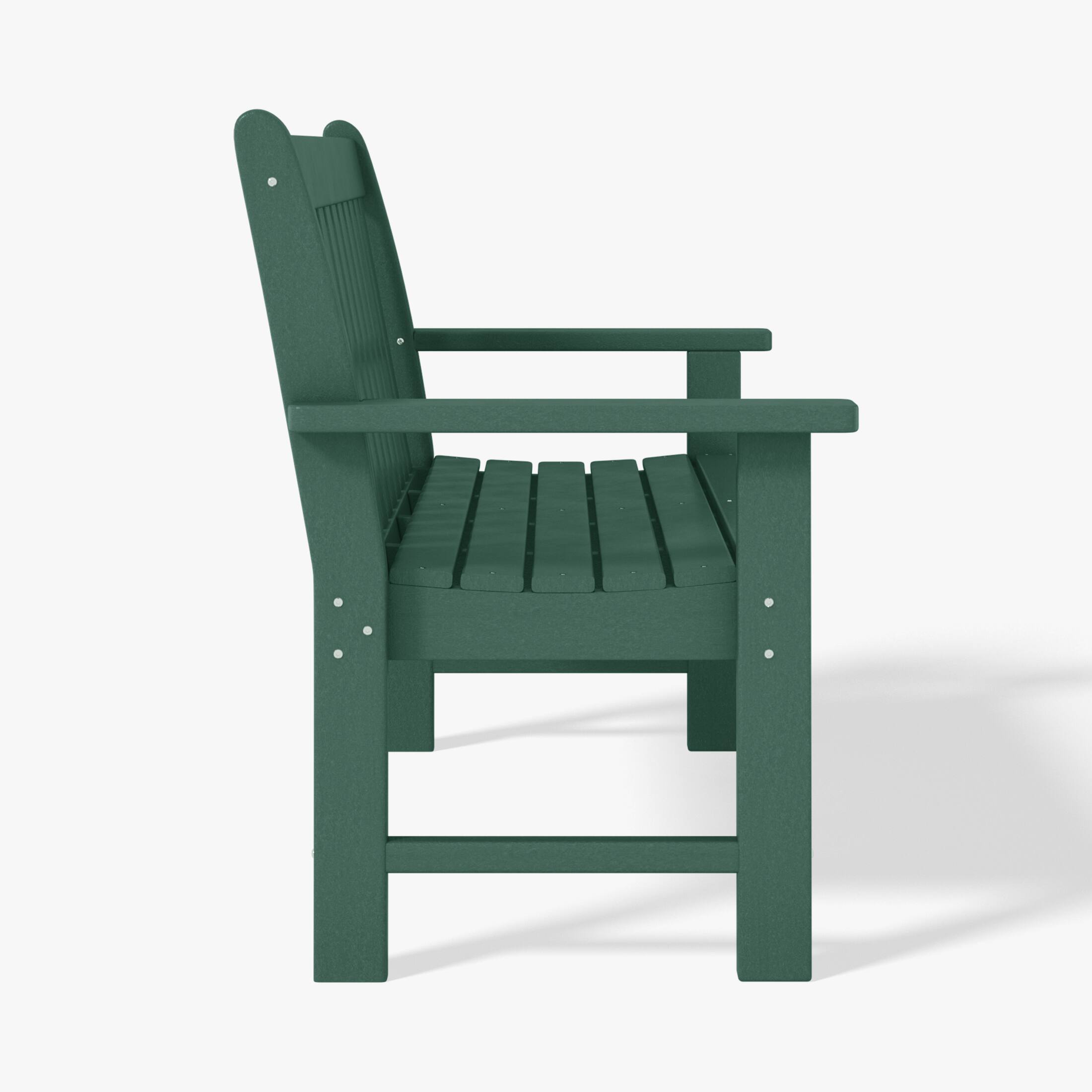 Back. WestinTrends - WestinTrends Malibu Outdoor 2-Person All-Weather HDPE Front Porch Garden Bench - Dark Green.