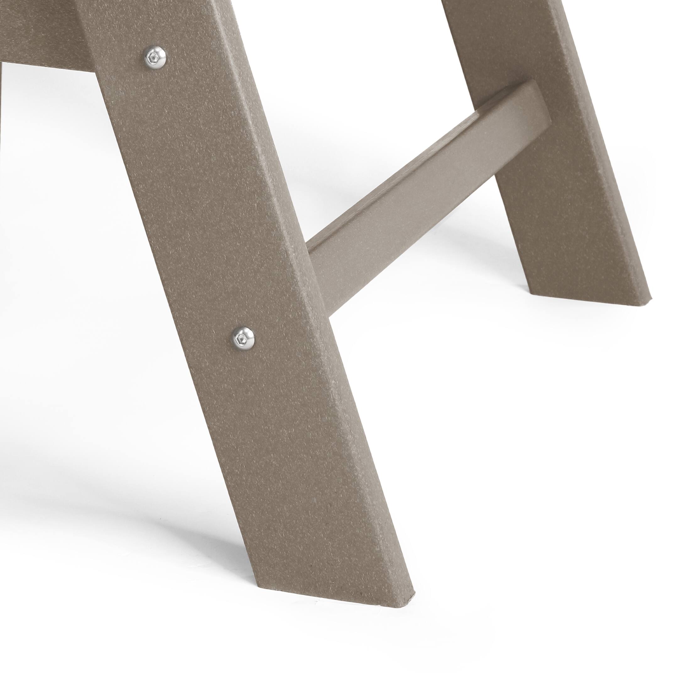 Alt View 7. WestinTrends - WestinTrends Ashore Outdoor Patio HDPE Plastic Modern Adirondack Dining Chair - Weathered Wood.
