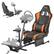 Front. VEVOR - Racing Wheel Stand, Heavy-Duty Simulator Cockpit Steering Wheel Stand, Fit Logitech G25, G27, G29, G920, G923 - Matte Black.