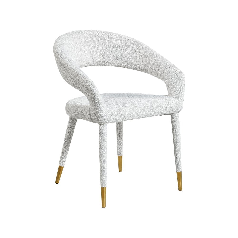 Meridian Furniture - Destiny Cream Boucle Fabric Dining Chair - Beige