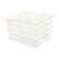 Front. Martha Stewart - Kerry Set of 8 Plastic Stacking Desk Drawer Organizers with Gold Trim - 9 x 3 - Clear/Gold Trim.
