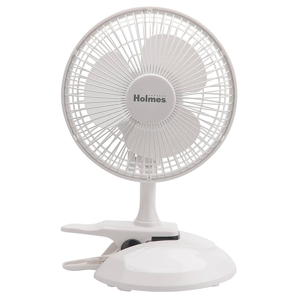 Front. Holmes - 6 in. Convertible Desk & Clip Fan - White.