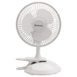 Holmes - 6 in. Convertible Desk & Clip Fan - White - Front_Zoom