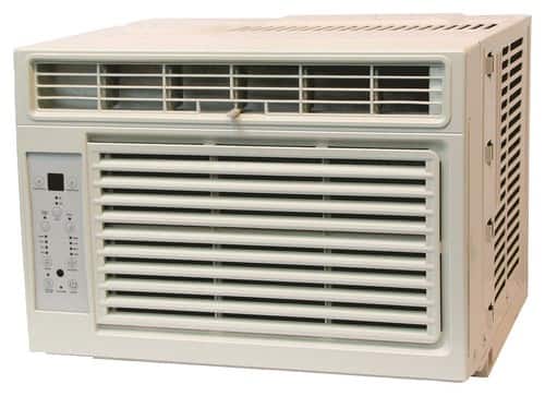 Front. Heat Controller - 6,000 BTU Window Air Conditioner - White.