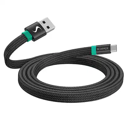 Front. Scapade - MagLink A USB-C to USB-A Magnetic Flat Cable, 60W PD Fast Charging, 6.5 ft.