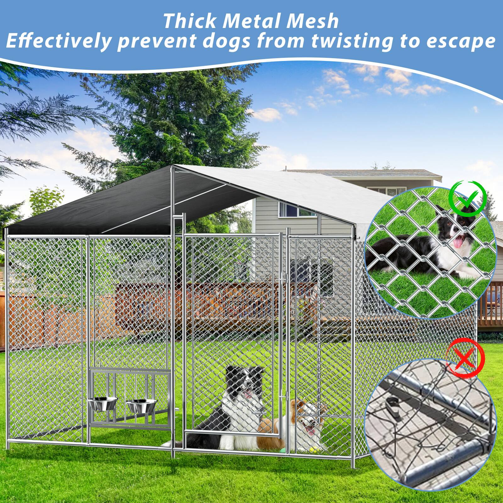 Thick Metal Mesh  
Effectively prevent dogs from twisting to escape