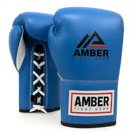 Amber Sporting Goods - Premium All-Leather Professional Fight Gloves, Stylish 10oz Size - Blue