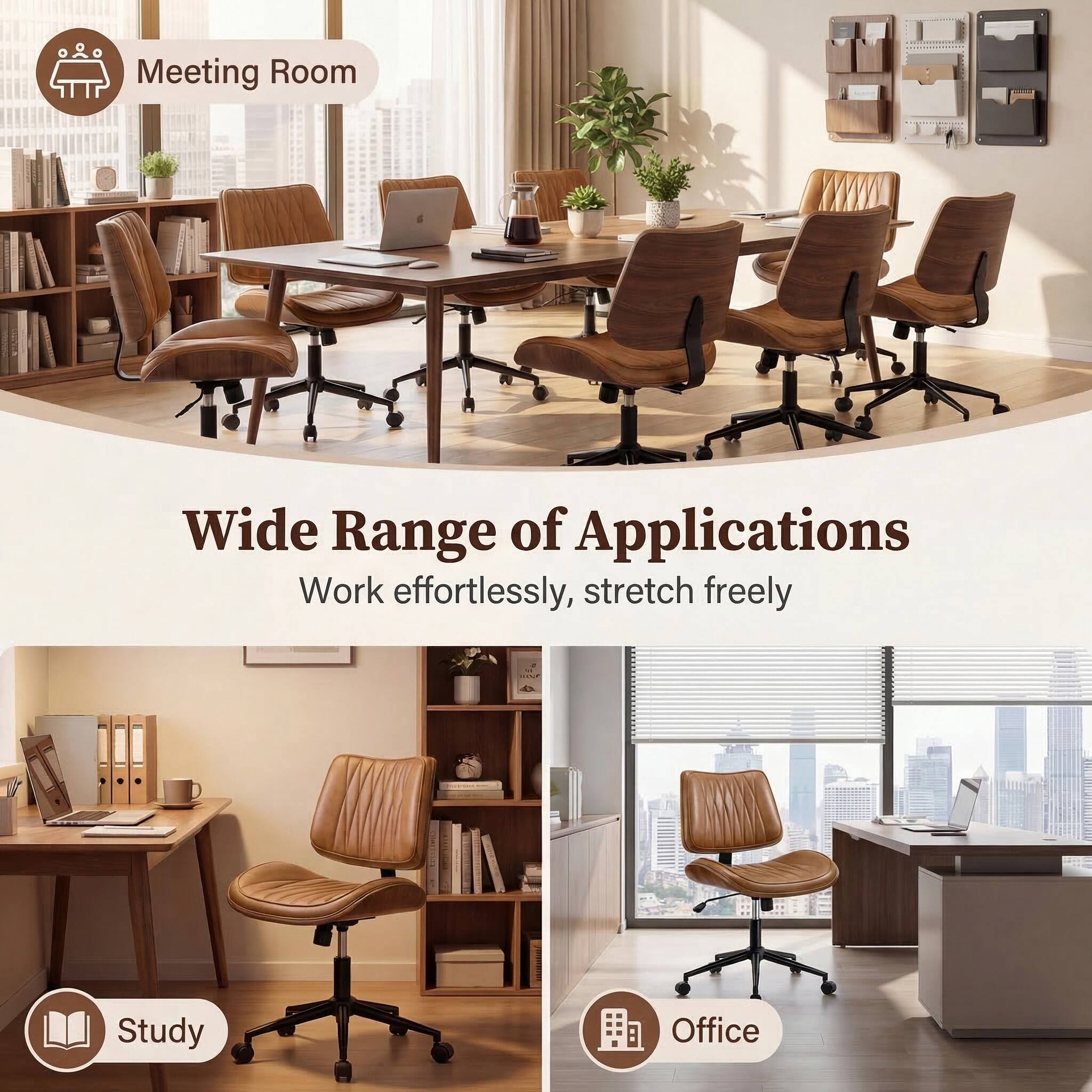 Meeting Room  
Wide Range of Applications  
Work effortlessly, stretch freely  

Study  
Office