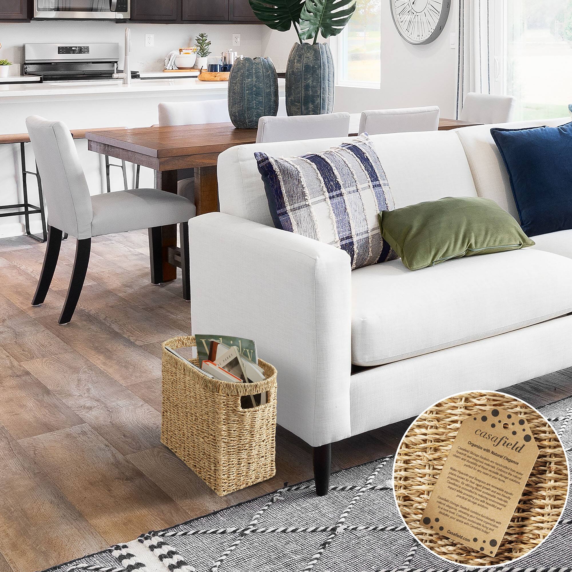 casafield  
Organize with Natural Elegance  

We believe that the best way to organize is with natural elegance. That's why we use natural materials like rattan, bamboo, and wood to create our products. We also believe that organization should be easy and effortless, so we design our products to be simple and intuitive.  

Our products are perfect for anyone who wants to add a touch of natural elegance to their home. They're also great for anyone who wants to make organization easy and effortless.  

Visit us at casafield.com to see our full collection of products.