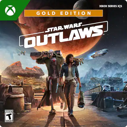 Xbox Series X Gold Edition Star Wars Outlaws Teen T rating ESRB. - T (Teen 13+)