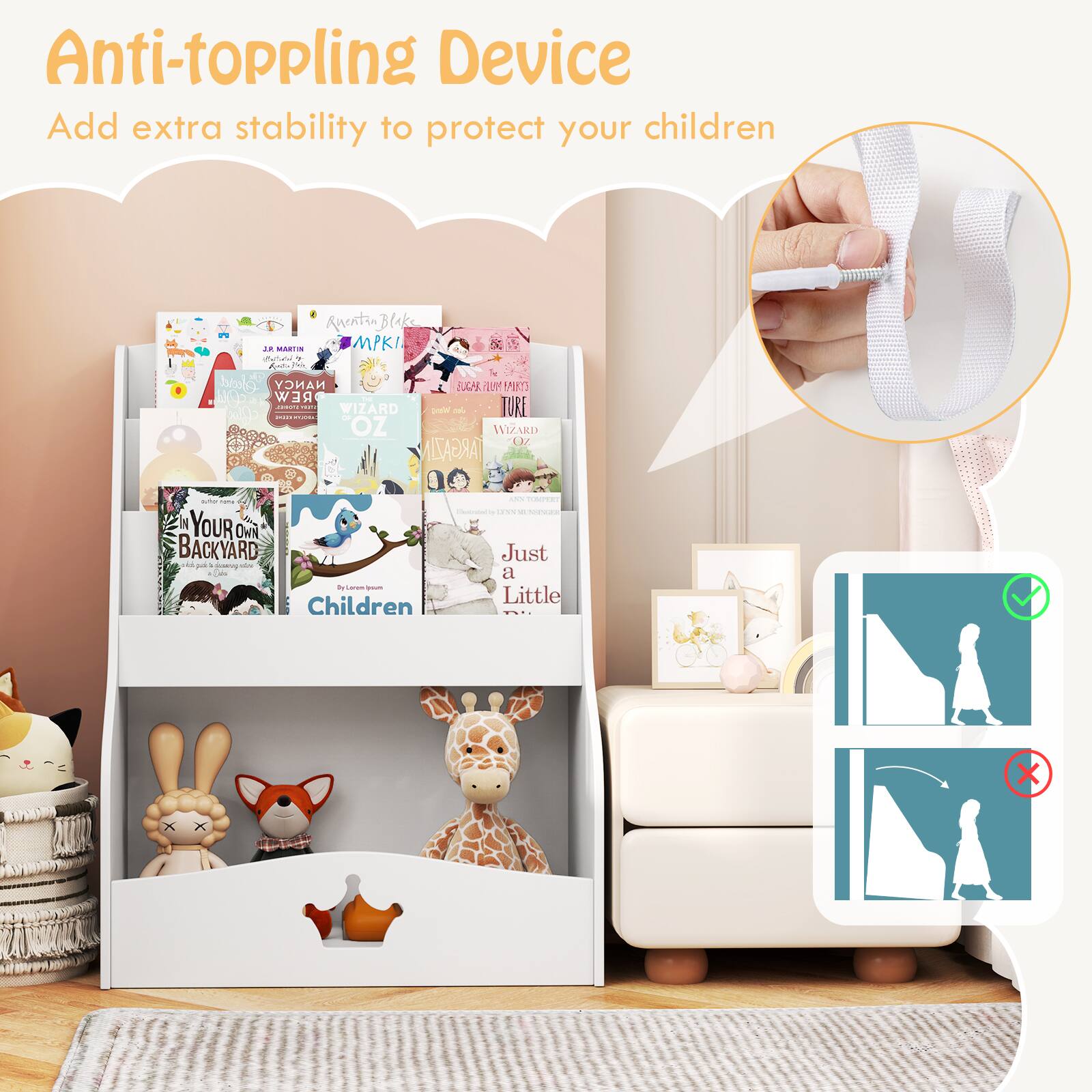 Anti-toppling Device
Add extra stability to protect your children
Anentin Blake
L  ANTO MPKI ao Y  Slord NANCY BUP M 8T3 MOA W REW -  : - - WIZARD Drete  TURE OZ WIZ MCL  ARGAZI - - IN YOUR OwN BACKYARD - - - - i - Children - E e .  - - Just a Little