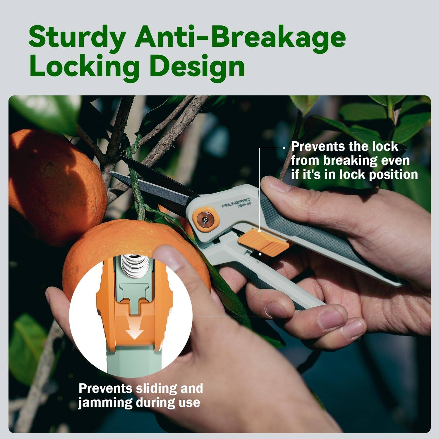 Sturdy Anti-Breakage Locking Design

- Prevents the lock from breaking even if it's in lock position
- Prevents sliding and jamming during use
