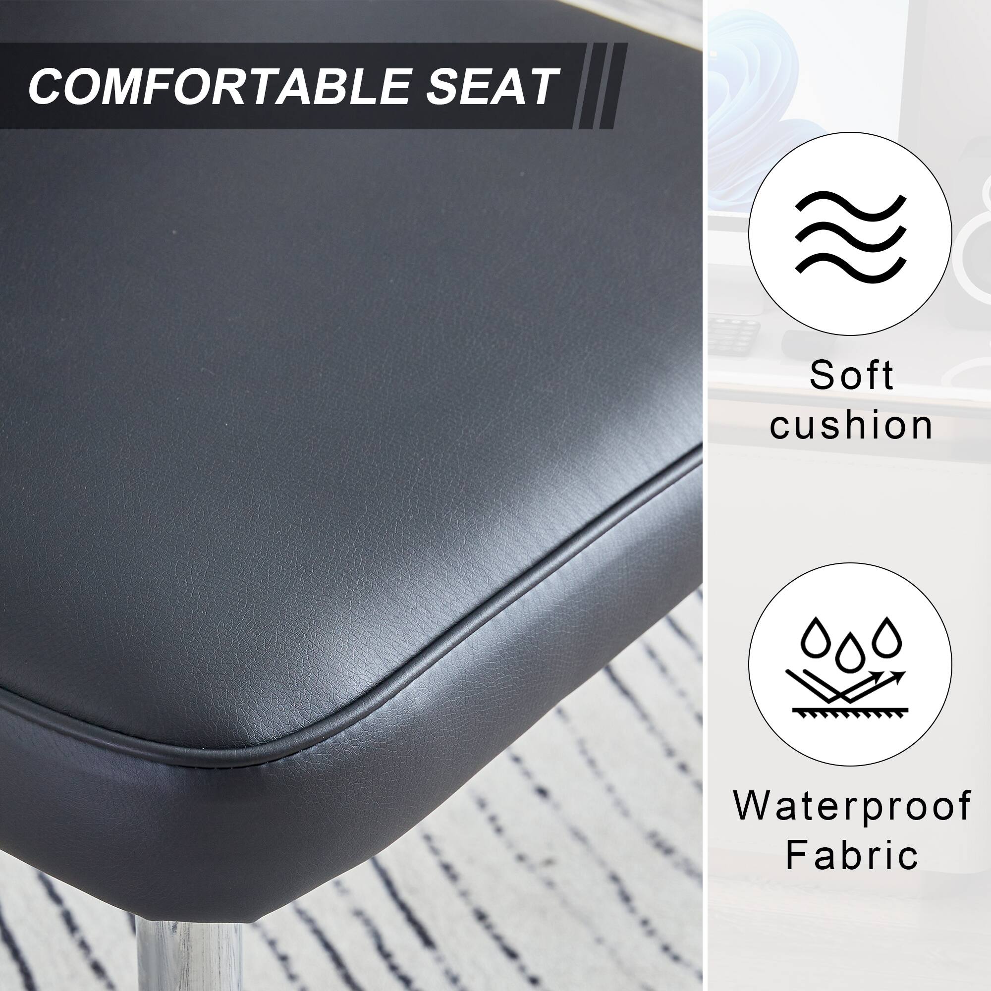 COMFORTABLE SEAT

- Soft cushion
- Waterproof Fabric