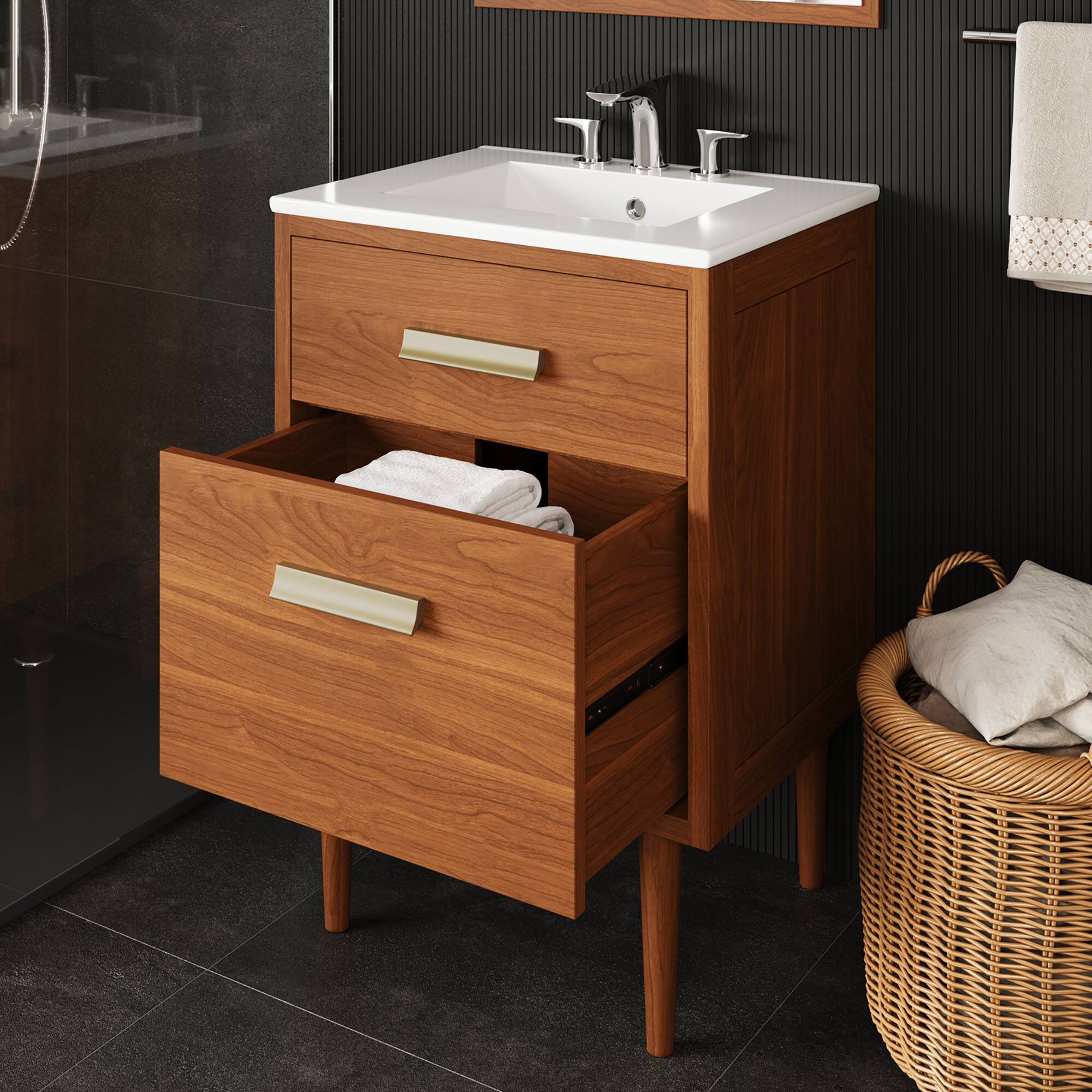 Back. Modway - Cassia Bathroom Vanity Basin Included - Natural White.