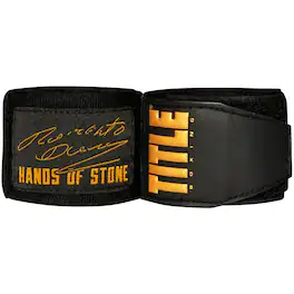 TITLE Boxing - Roberto Duran Hand Wraps - Black
