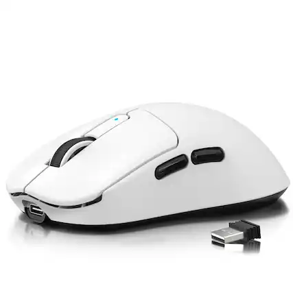 Front. Comfort Essence - M3 Wireless Gaming Mouse 40k Dpi Lightweight Paw3395pro Optical Sensor Tri mode Bt5.1//usb c Pc Game... - White.