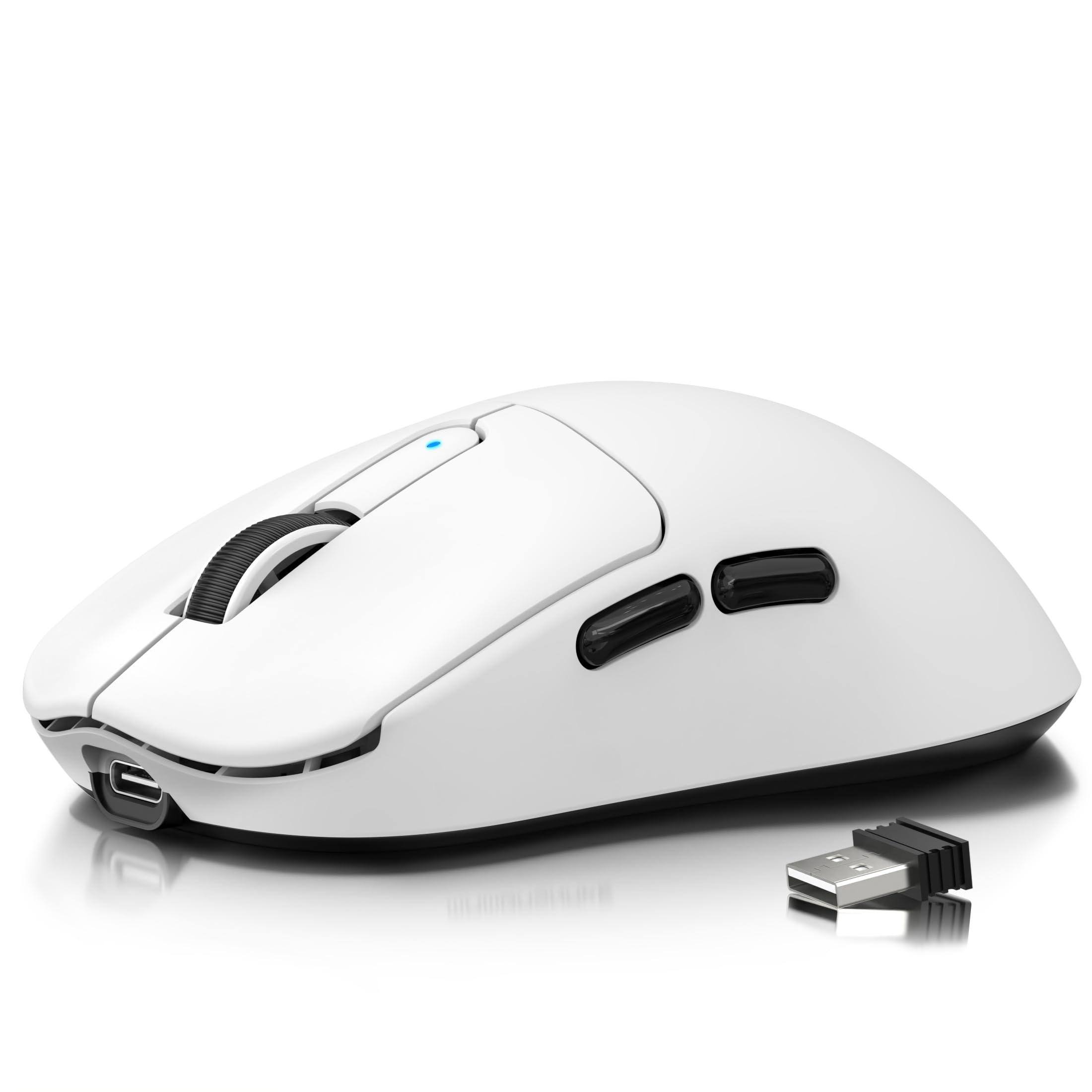 Comfort Essence - M3 Wireless Gaming Mouse 40k Dpi Lightweight Paw3395pro Optical Sensor Tri mode Bt5.1//usb c Pc Game - Wireless - White