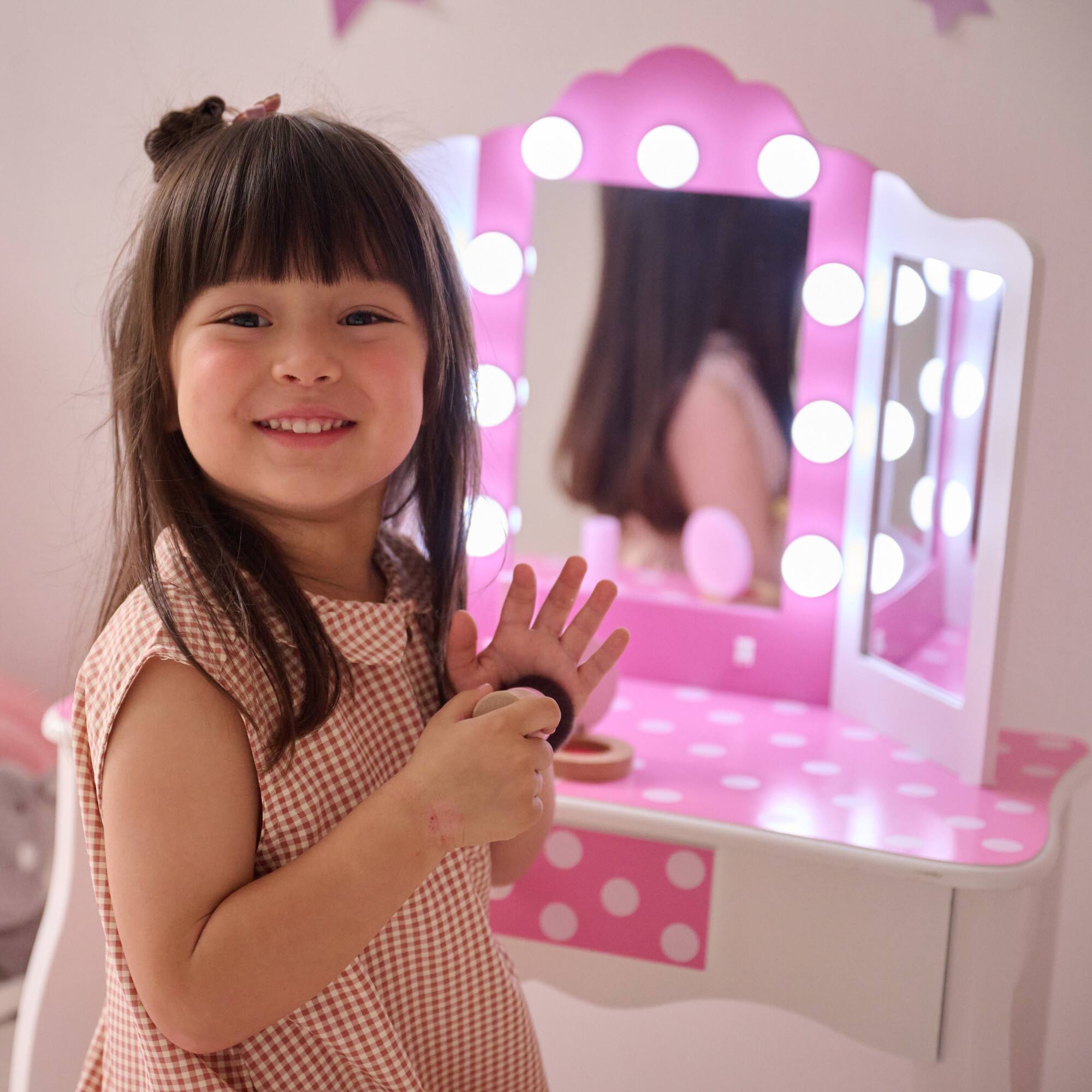 Alt View 4. Teamson Kids - Kids LED Vanity Set with Mirror & Stool.