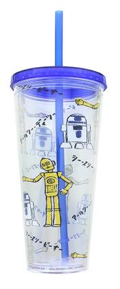Star Wars - Kanji Droids R2D2/C3PO Plastic Tumbler - Blue