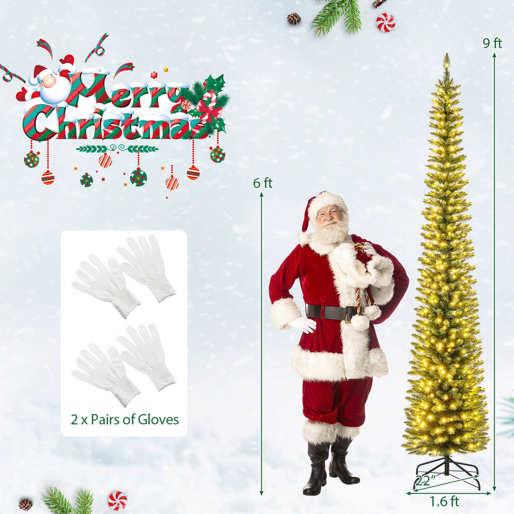 Merry Christmas

9 ft  
6 ft  
1.6 ft  
22"  

2 x Pairs of Gloves