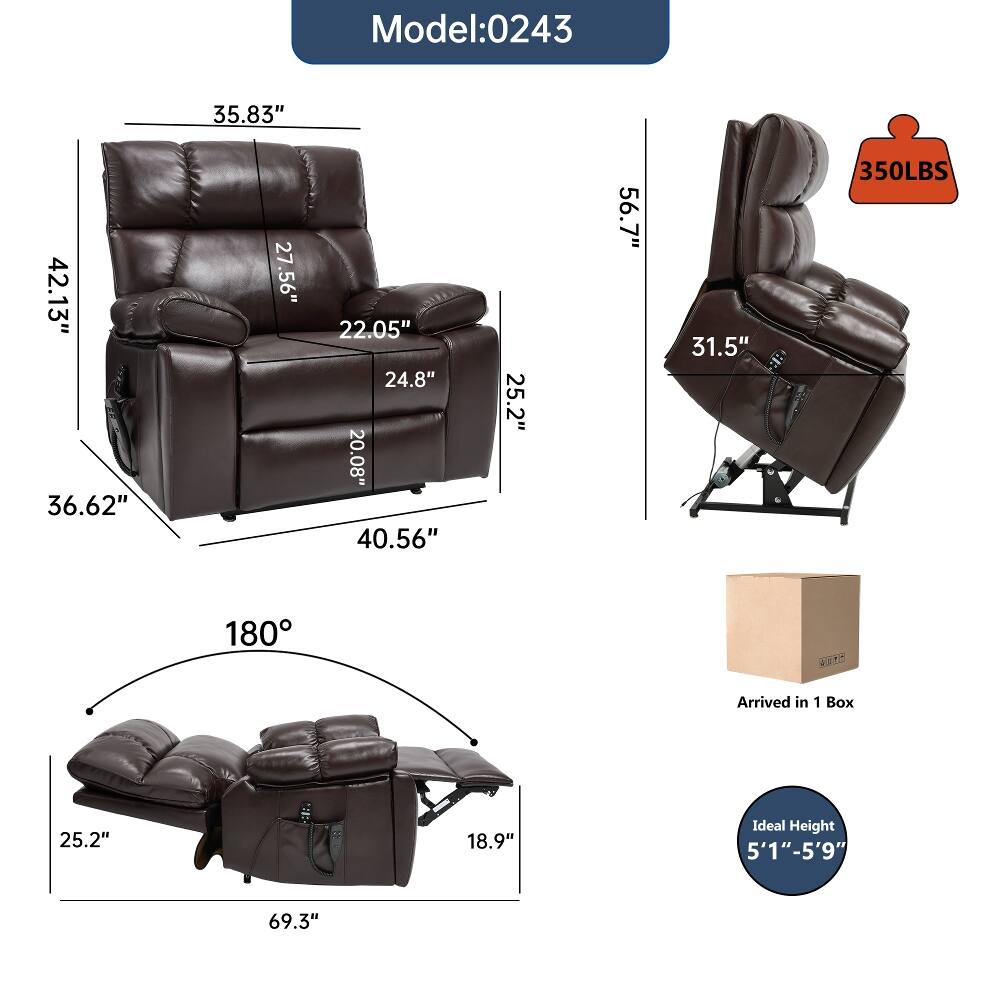 Model: 0243

42.13" 36.62"
35.83" 27.56"
22.05" 24.8" 20.08" 40.56"
25.2"
56.7"
31.5"
350LBS
180
$0.00
Arrived in 1 Box
25.2"
18.9"
Ideal Height 5'1"-5'9"
69.3"