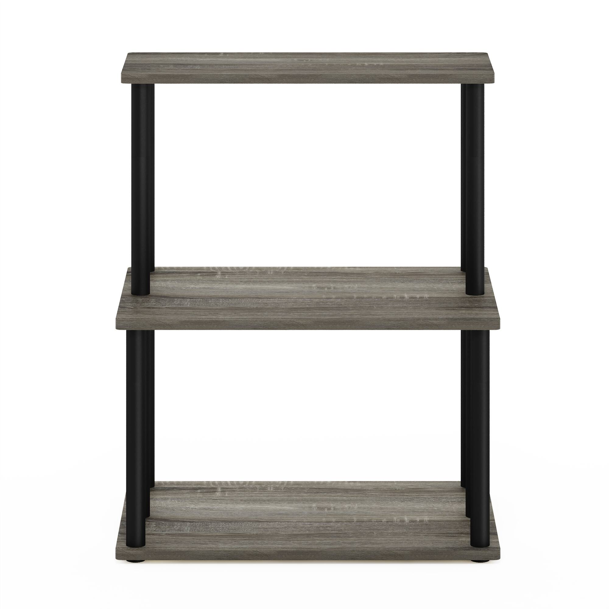Alt View 2. Furinno - Turn-N-Tube 3-Tier Toolless Kitchen Storage Shelf - French Oak Grey/Black.