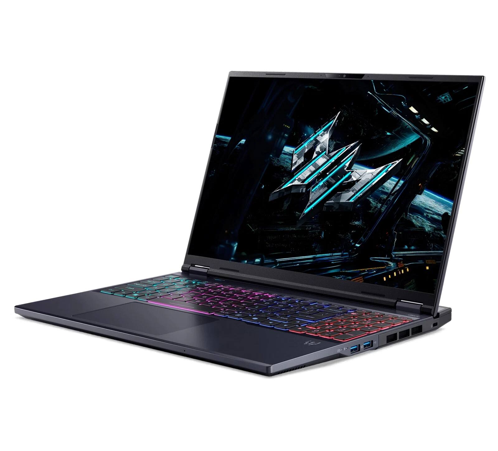 Angle. Acer - Predator Helios Neo 16 AI 16" Gaming Laptop WQXGA Intel Core Ultra 9 275HX 64GB 2TB SSD RTX 5070 Ti PHN16-73-95NT - Black.