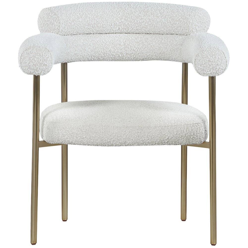 Alt View 2. Meridian Furniture - Blake Cream Boucle Fabric Dining Chair, Set of 2 - Beige.