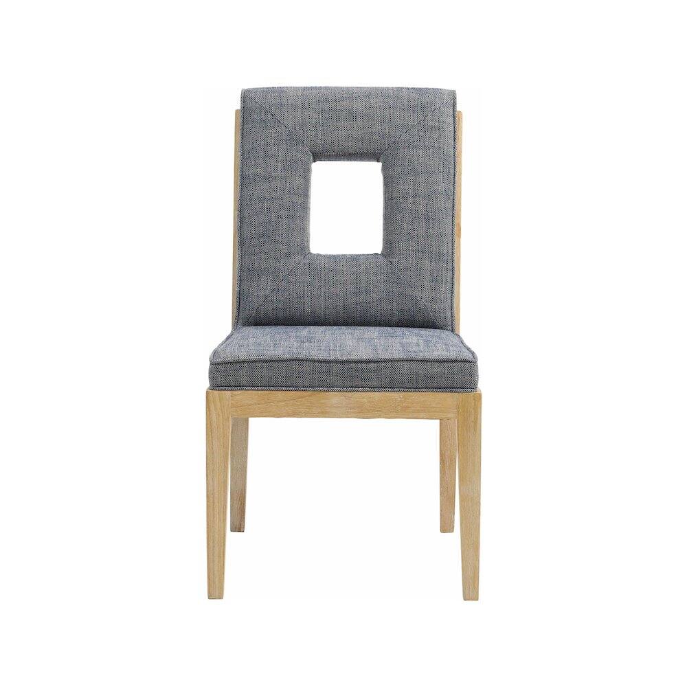 Alt View 2. Meridian Furniture - Gwendolyn Navy Linen Textured Fabric Dining Side Chair, Set of 2 - Blue.