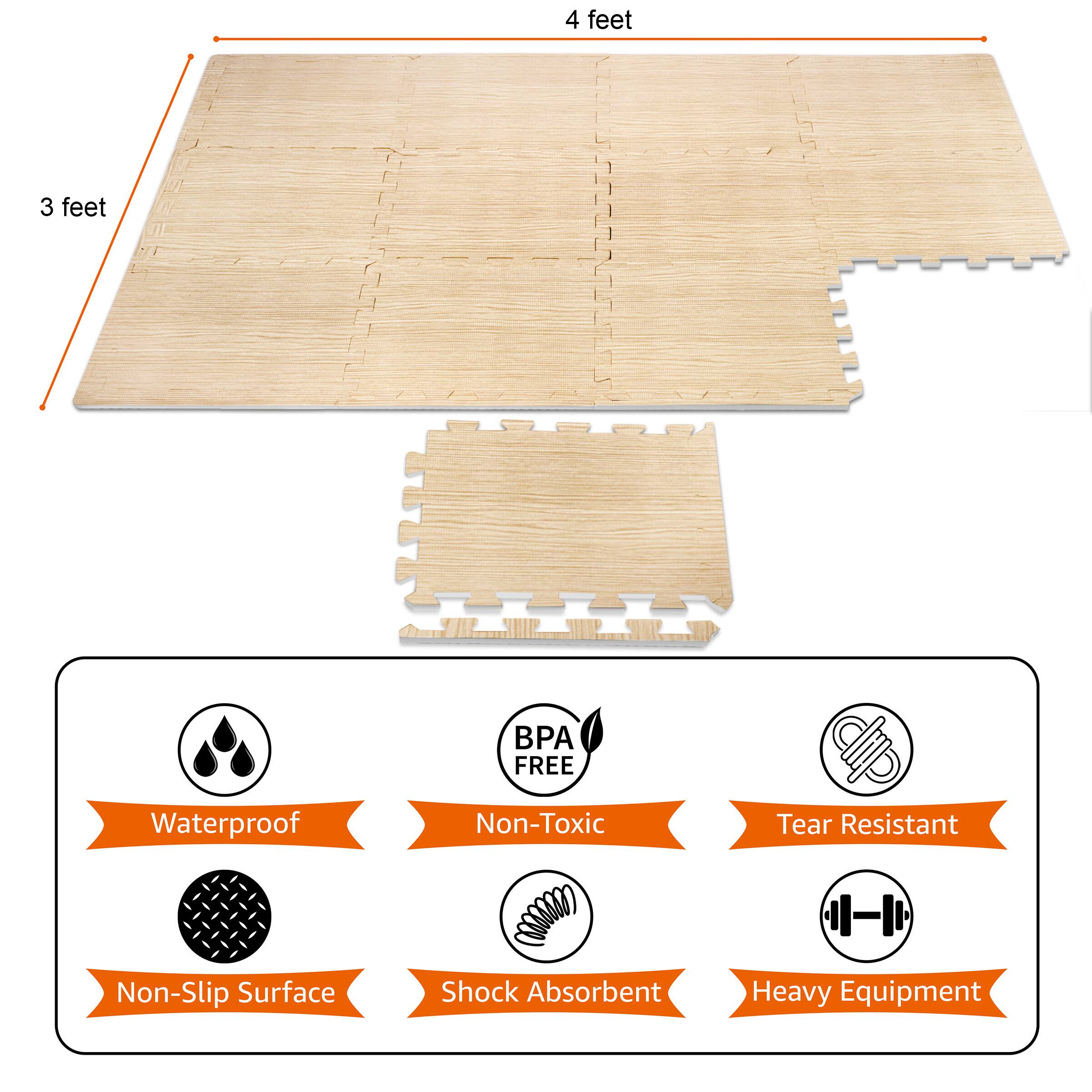 - 4 feet
- 3 feet

- Waterproof
- Non-Toxic
- Tear Resistant
- Non-Slip Surface
- Shock Absorbent
- Heavy Equipment