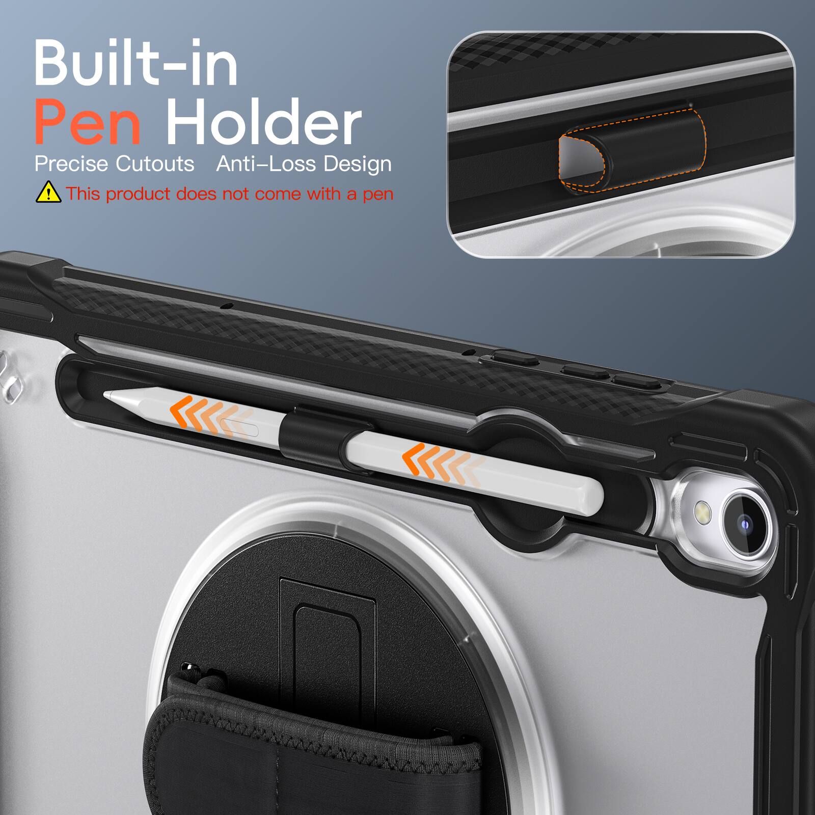 Built-in Pen Holder  
Precise Cutouts Anti-Loss Design  
⚠️ This product does not come with a pen
