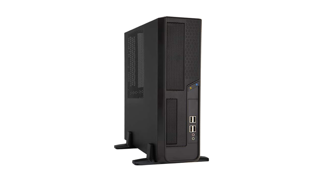 In Win - BL040 Slim Micro-ATX Mini-ITX Small Form Factor Desktop with 450W TFX Power Supply Pre-Installed, 11.5L, USB 3.0 Ports - Black