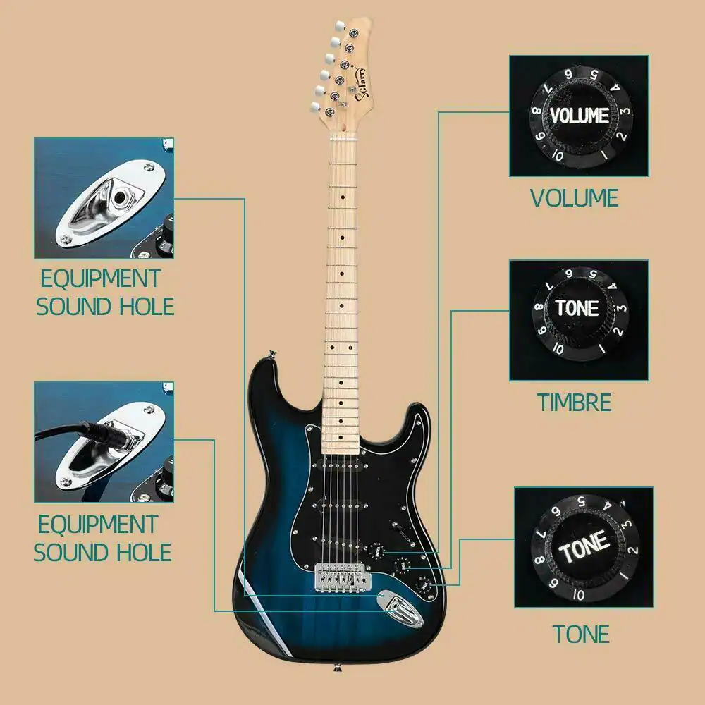 9 5 L A 8 3 VOLUME 6 2 10 I VOLUME EQUIPMENT SOUND HOLE  
9 5 7 4 8 TONE 3 6 2 10 I TIMBRE EQUIPMENT SOUND HOLE  
5 A 7 9 3 1 8 TONE 2  
9 10 TONE
