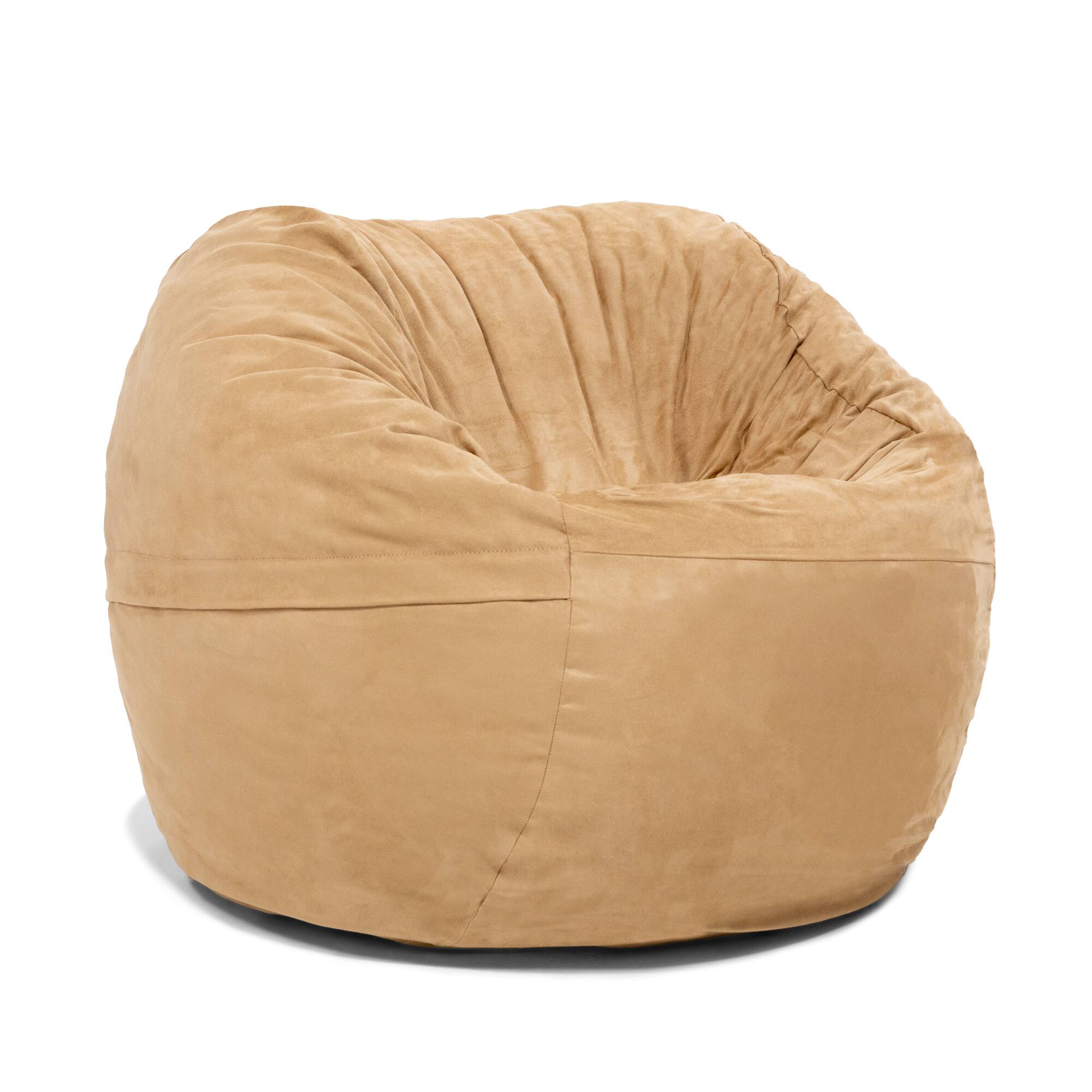 Front. Jaxx - Jaxx Saxx 3 Foot Bean Bag Chair with Removable Cover, Camel - Camel.