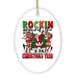 OrnamentallyYou - Rockstar Dancing Santa and the Ladies Cool and Funny Ornament Rockin Around the Christmas Tree - Multi-colored