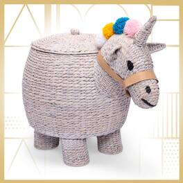 Adore Decor - Unicorn Laundry Hamper, Light Grey - Light Gray