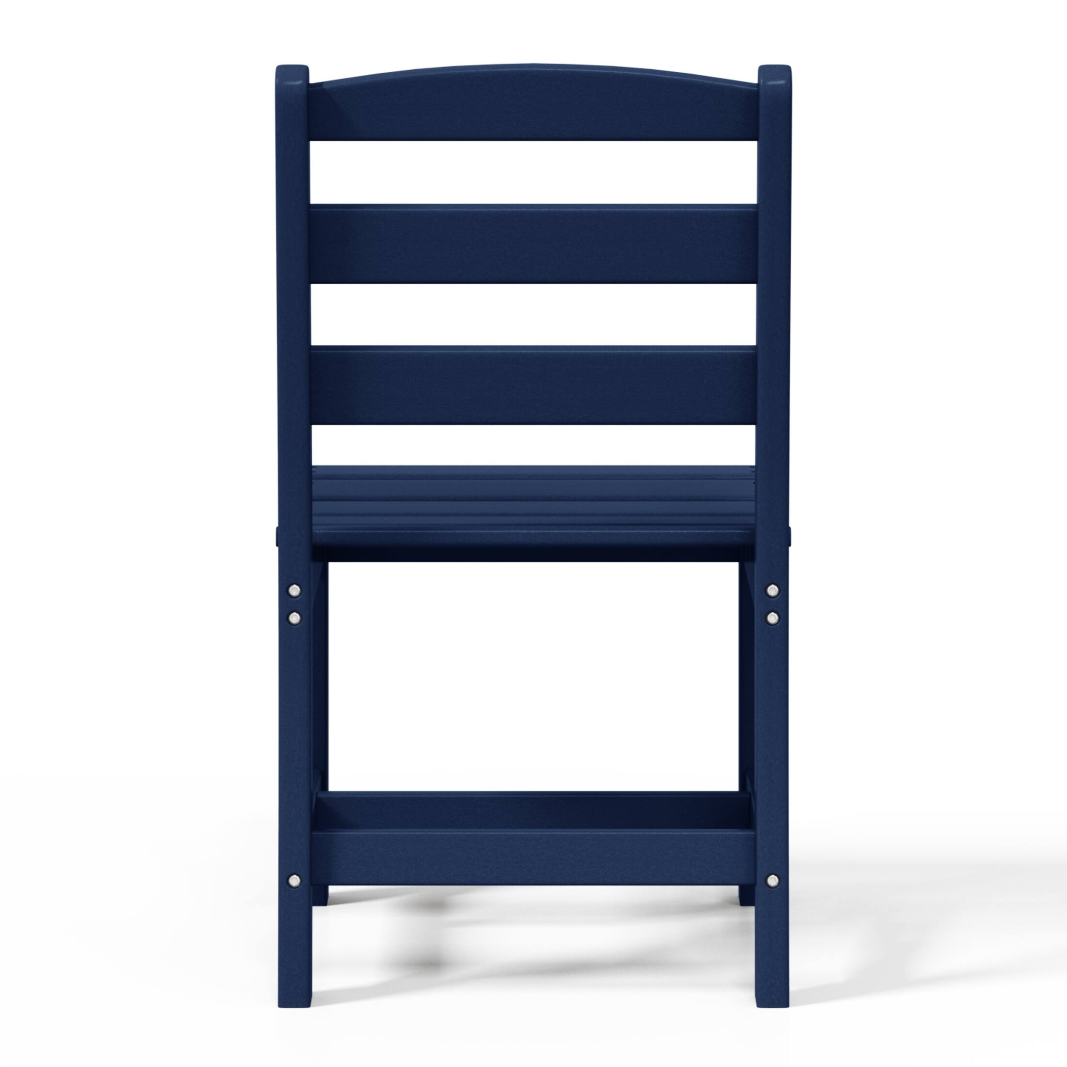Alt View 1. WestinTrends - WestinTrends Ashore Outdoor HDPE Patio Classic Armless Dining Side Chair - Navy Blue.