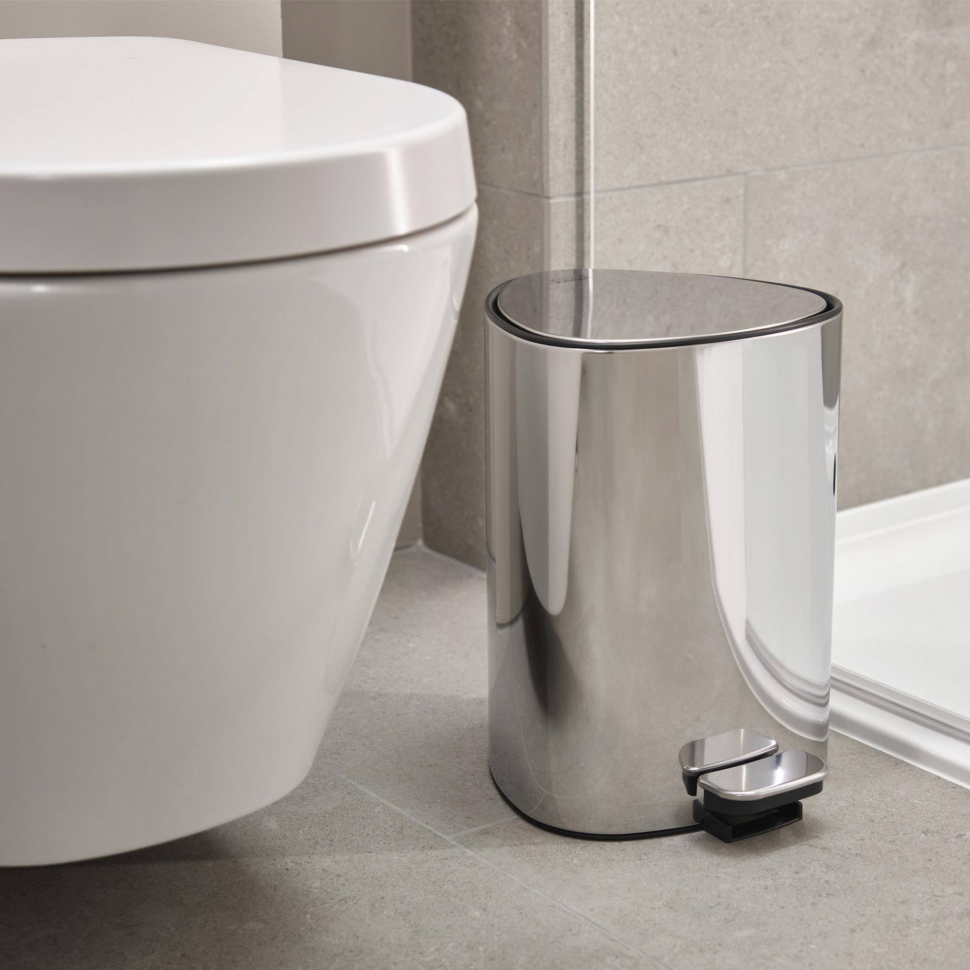 Alt View 2. Joseph Joseph - Easy Store 5-liter Pedal Pin with Liner Storage - Stainless Steel.