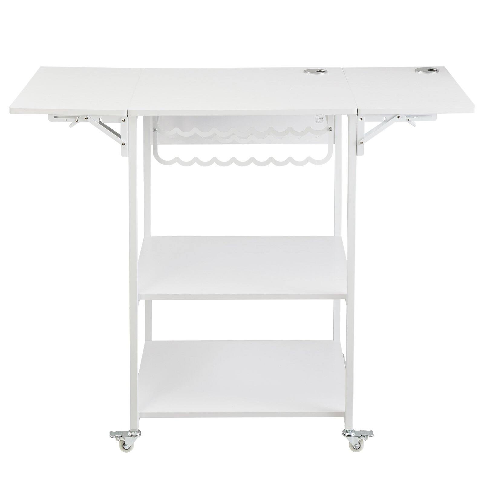 Alt View 10. Glintex - 3-Tier Rolling Heat Press Stand, Foldable Workbench with Wheels, Vinyl Roll Holder & Storage for Heat Press Setup.