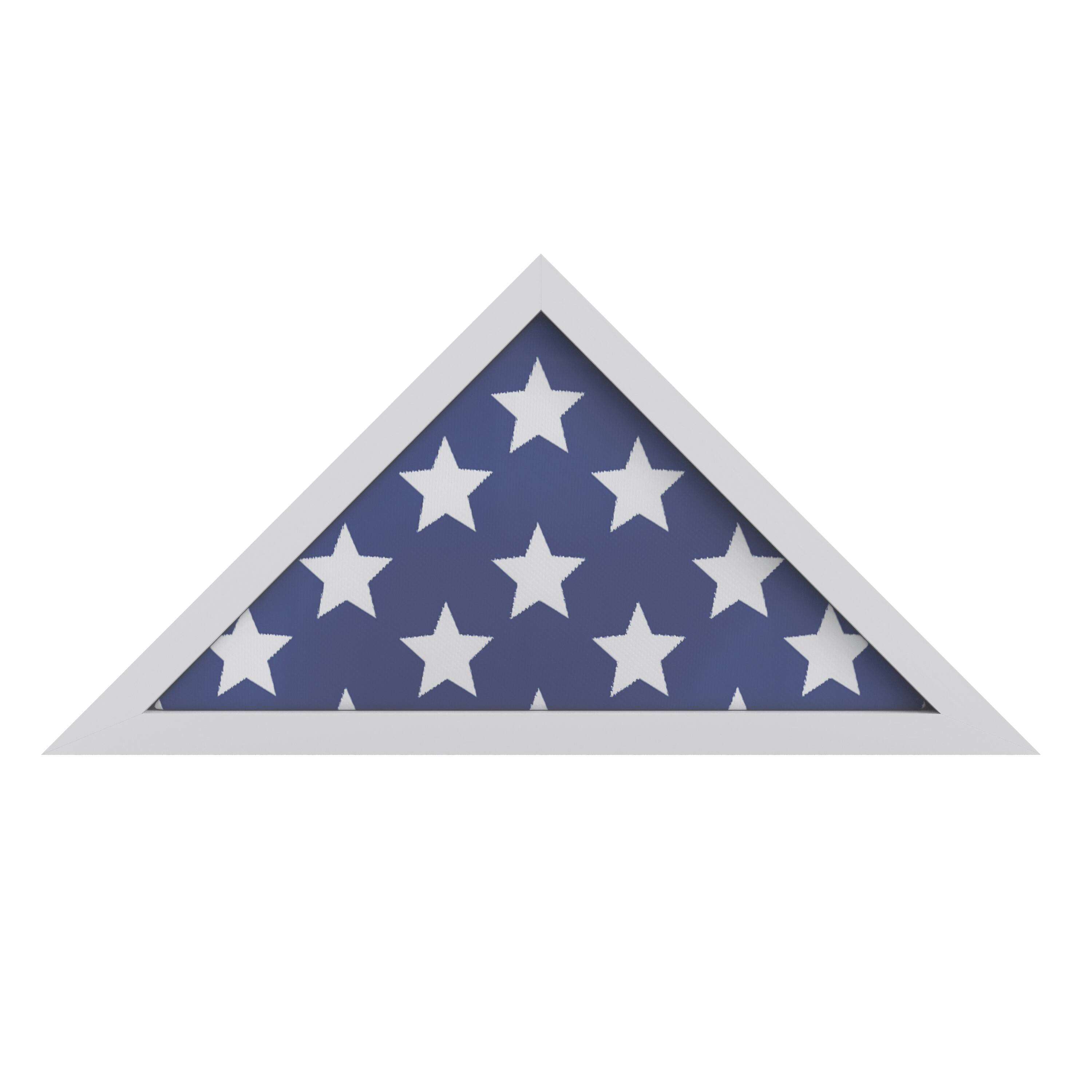 Alt View 9. Emma + Oliver - Norton Rustic Military Flag Shadow Box for 9.5' x 5' American Veteran Burial Flag - Wall Mount or Freestanding - White.