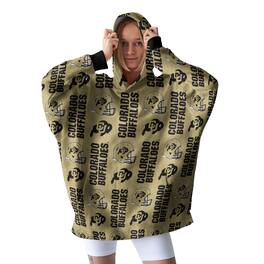 Pegasus - Colorado Buffaloes Homefield Repeat Logo Wearable Hooded Blanket - Multicolor