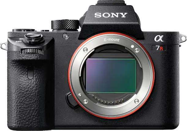 Front. Sony - Alpha a7R II Full-Frame Mirrorless 4k Video Camera (Body Only) - Black.