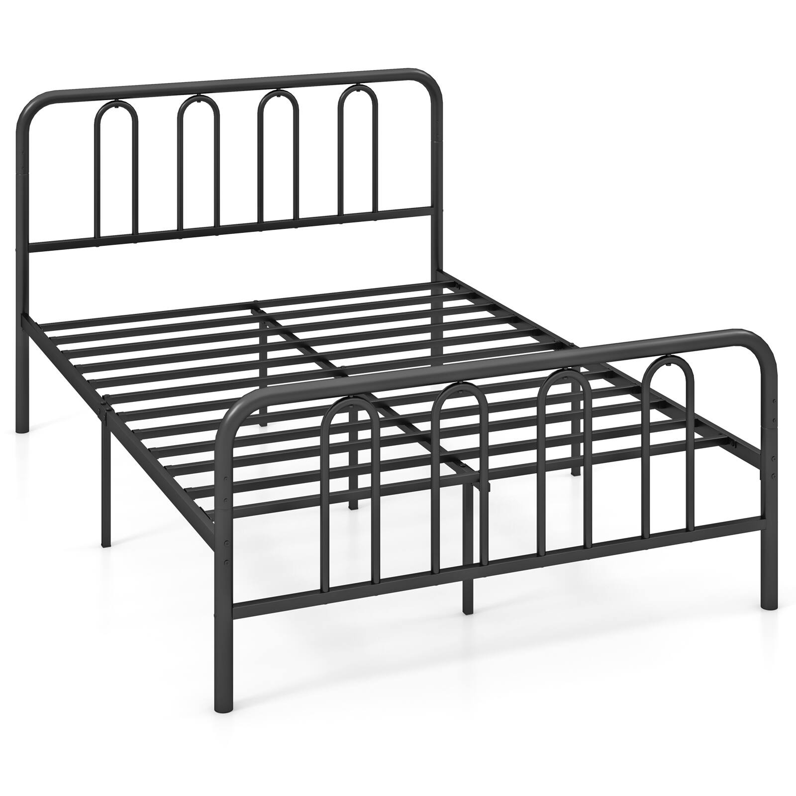 Alt View 9. Gymax - Gymax Stylish Full Size Metal Bed Frame Platform Bed Base w/ Headboard & Footboard - Black.