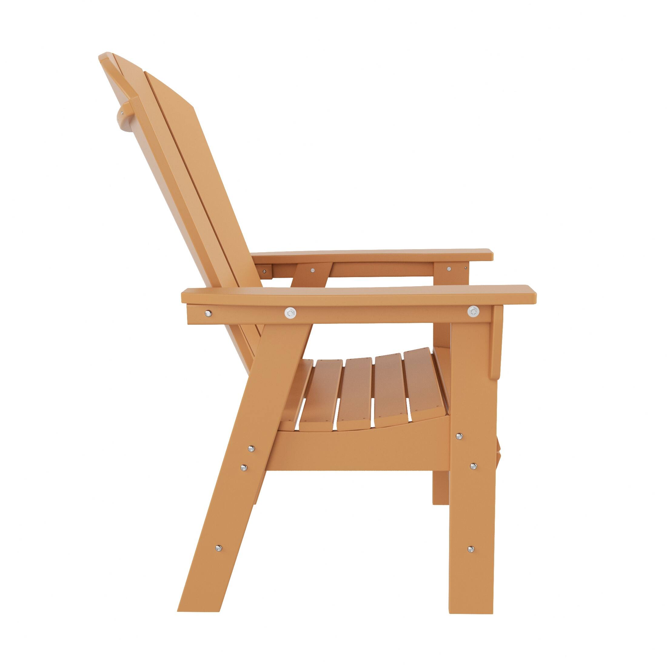 Alt View 1. WestinTrends - WestinTrends Malibu Outdoor Patio HDPE Plastic Adirondack Dining Chair - Teak.