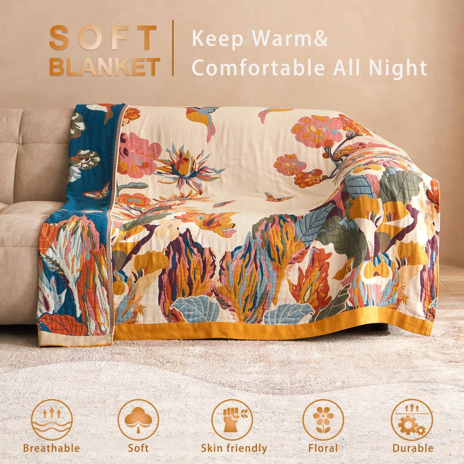 SOFT BLANKET  
Keep Warm & Comfortable All Night  

- Breathable  
- Soft  
- Skin friendly  
- Floral  
- Durable