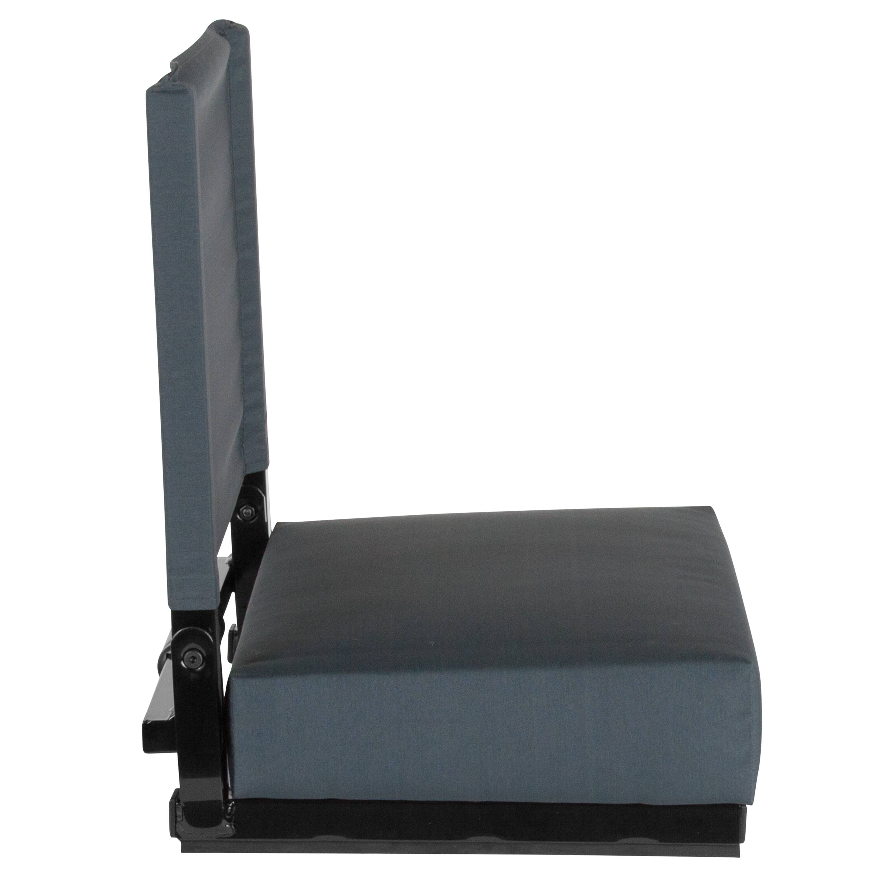 Alt View 6. Emma + Oliver - Set of 2 500 lb. Rated Lightweight Stadium Chair with Ultra-Padded Seat - Dark Blue.