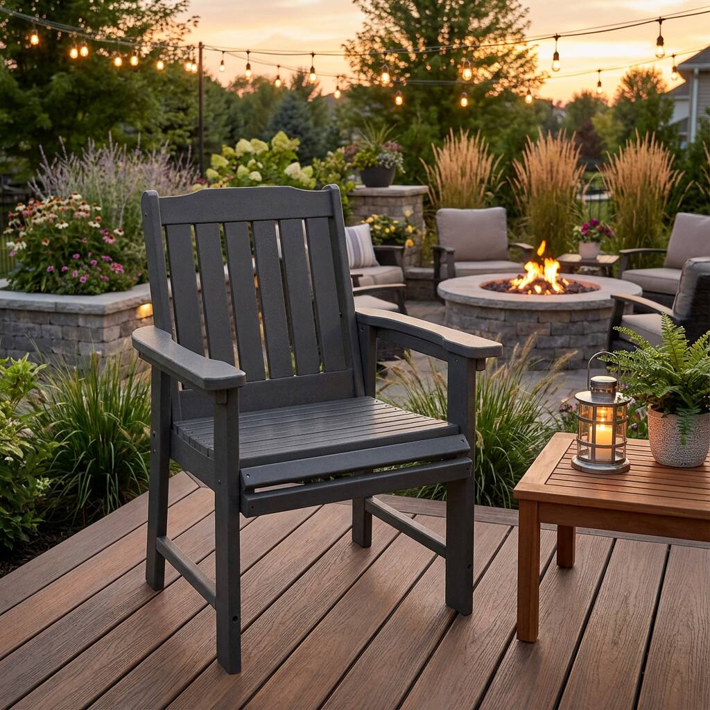 Fortune Candy - HDPE Patio Dining Chair with 18/8 Stainless Steel Hardware,Heavy-Duty Outdoor Seating,600-Lb Capacity for Garden & Yard - Gray price history on PriceWatchPro